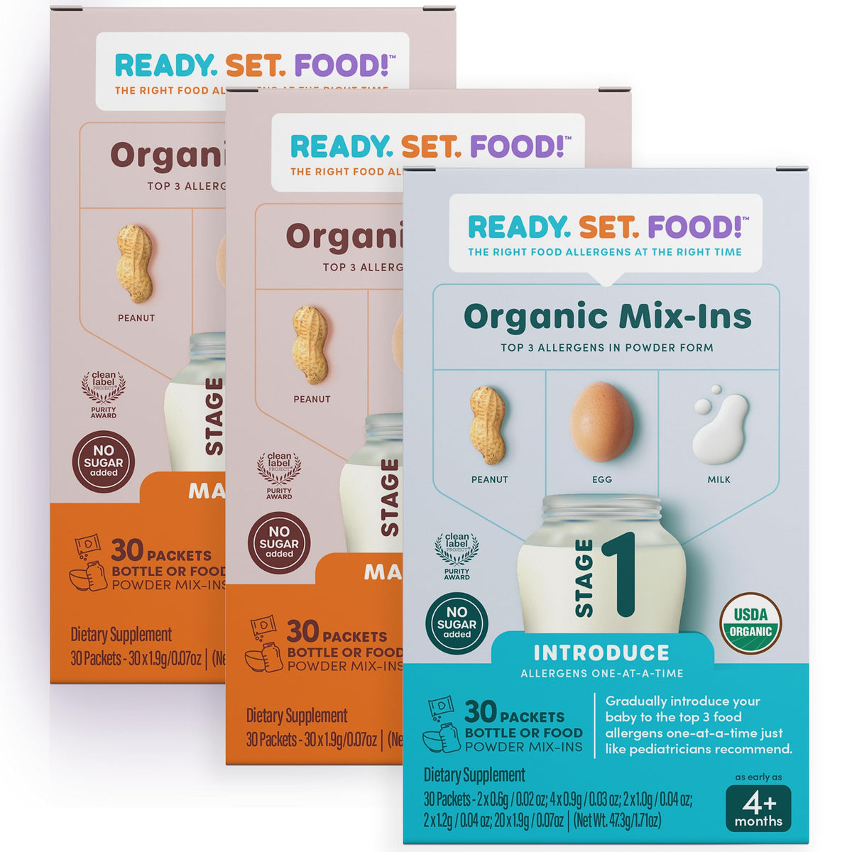 Ready Set Food Stage 1 Baby Food Mix-Ins - Baby Allergen Introduction Kit