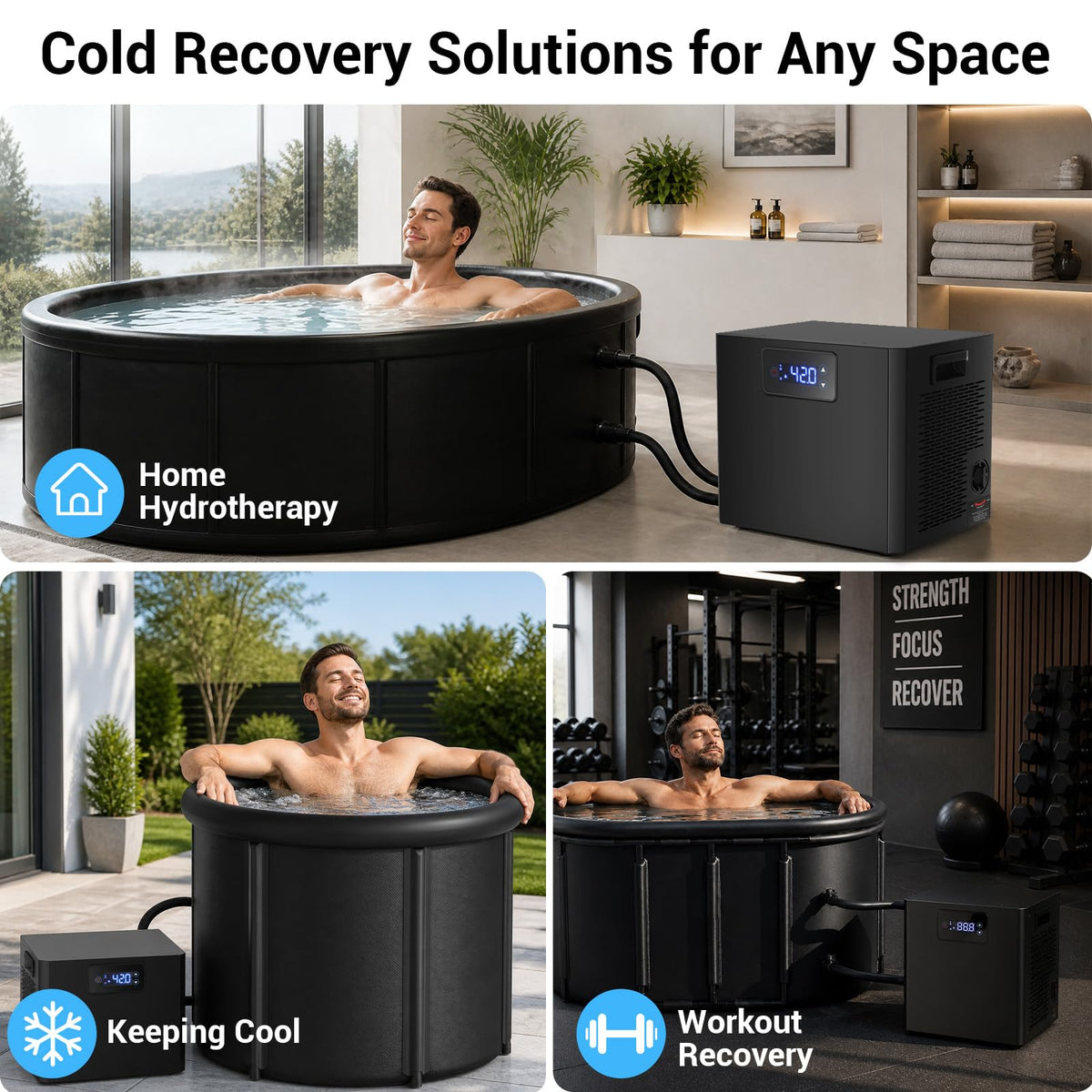 Cold Plunge Chiller for Ice Bath Tub, 1/3HP Water Chiller, Built-in Filter