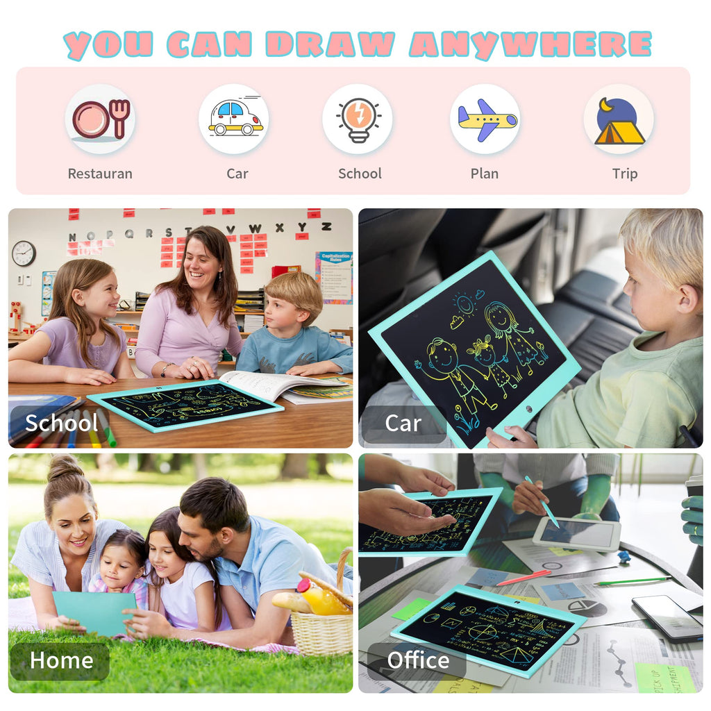 LCD Writing Tablet for Kids, 10 Inch Colorful Drawing Board Learning Toys