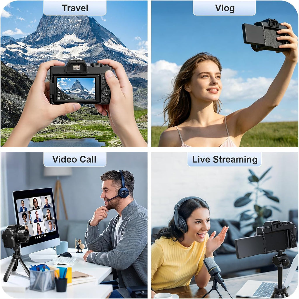 G-Anica 5K 64MP Digital Cameras for Photography with Dual-Lens WiFi