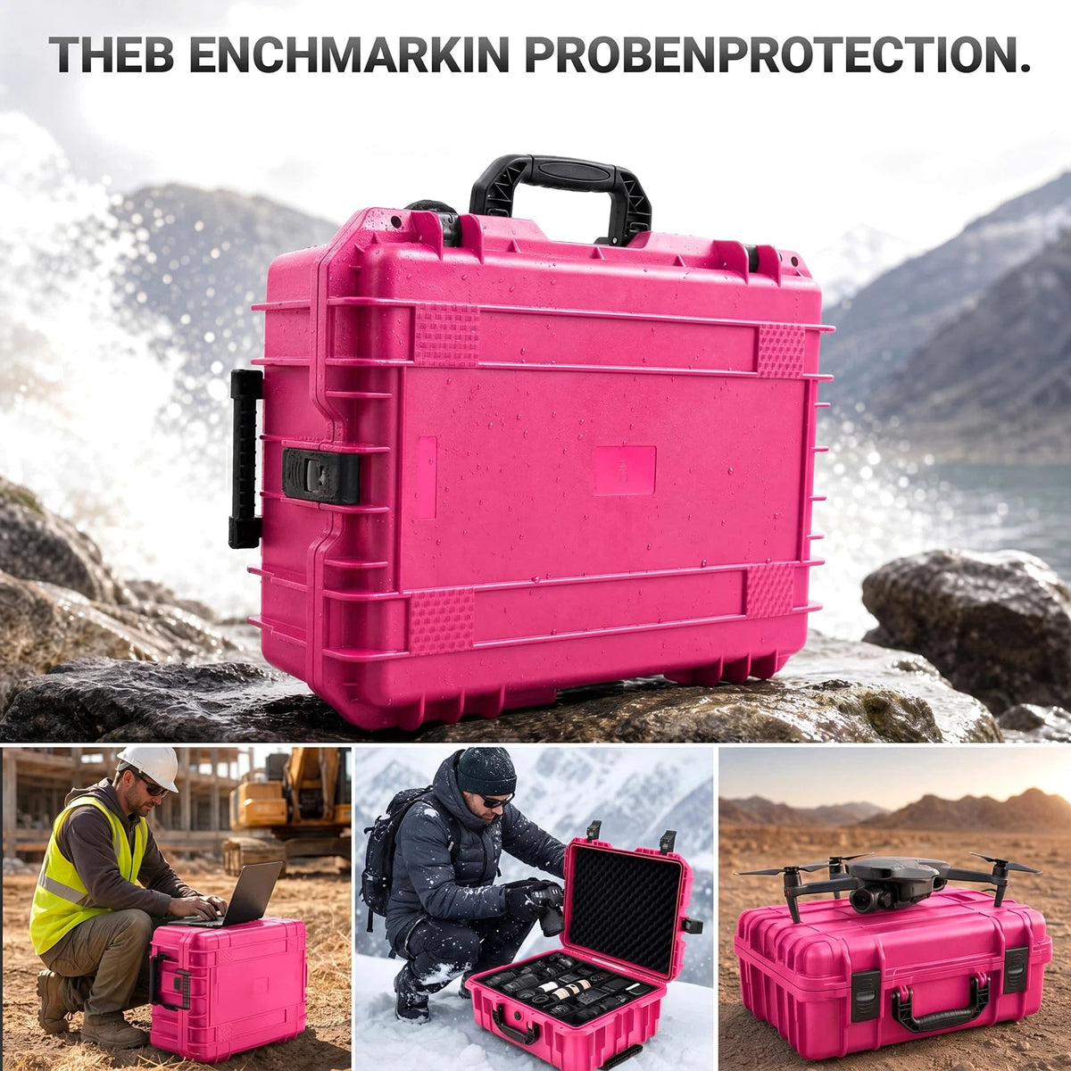 Relaxweex Rolling Camera Hard Case with 15 Padded Dividers & Wheels