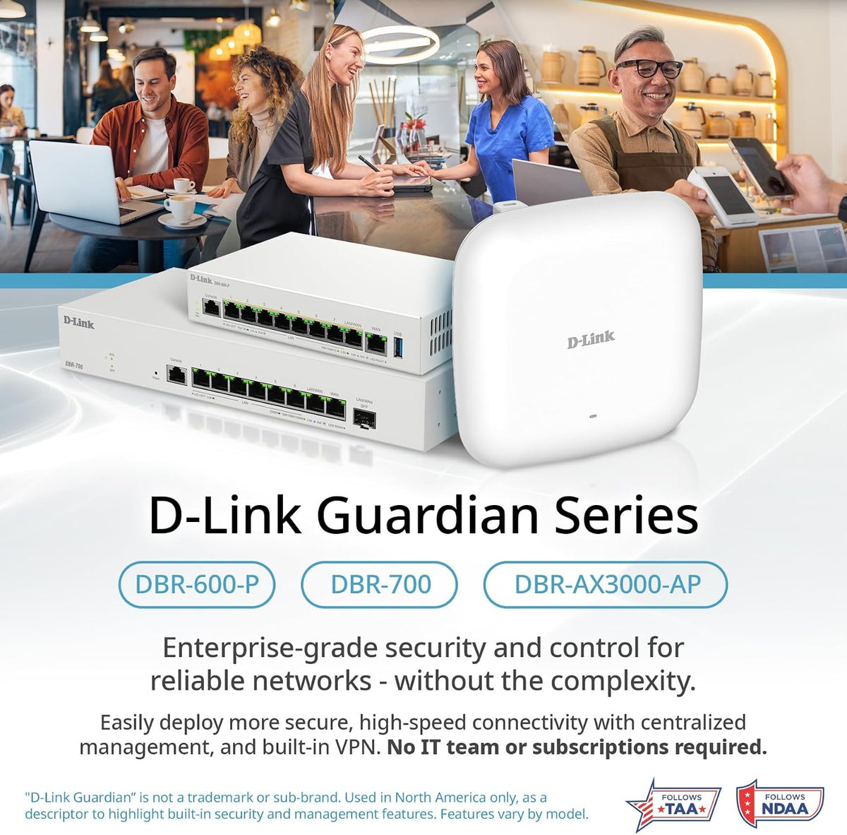 D-Link Guardian 600 PoE Multi-Gig Business Router (DBR-600-P), Premium Router with Multi-WAN Failover, SPI Firewall, 8X 2.5GbE PoE+ LAN, VPN