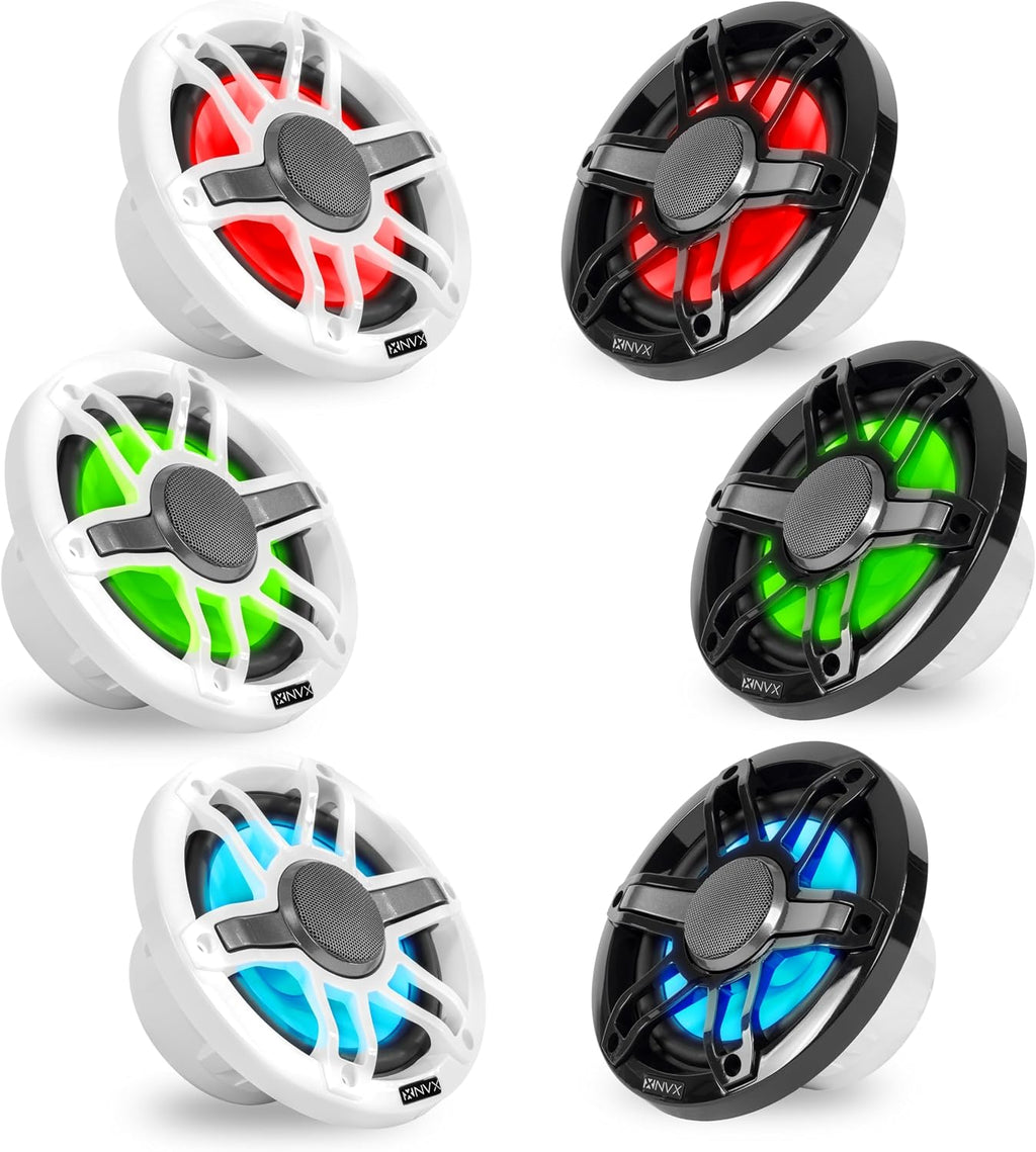 NVXÂ® Premium 6.5â Coaxial Speakers (Pair) White and Black Grilles Included