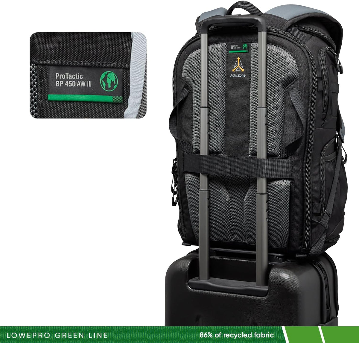 Lowepro ProTactic BP 450 AW III Camera Backpack, 4-point Access, Professional Camera Bag, DSLR/Drones/Mirrorless, Up to 16" Laptop, Rain Cover, for Photographer,Videographer, Volume 28L
