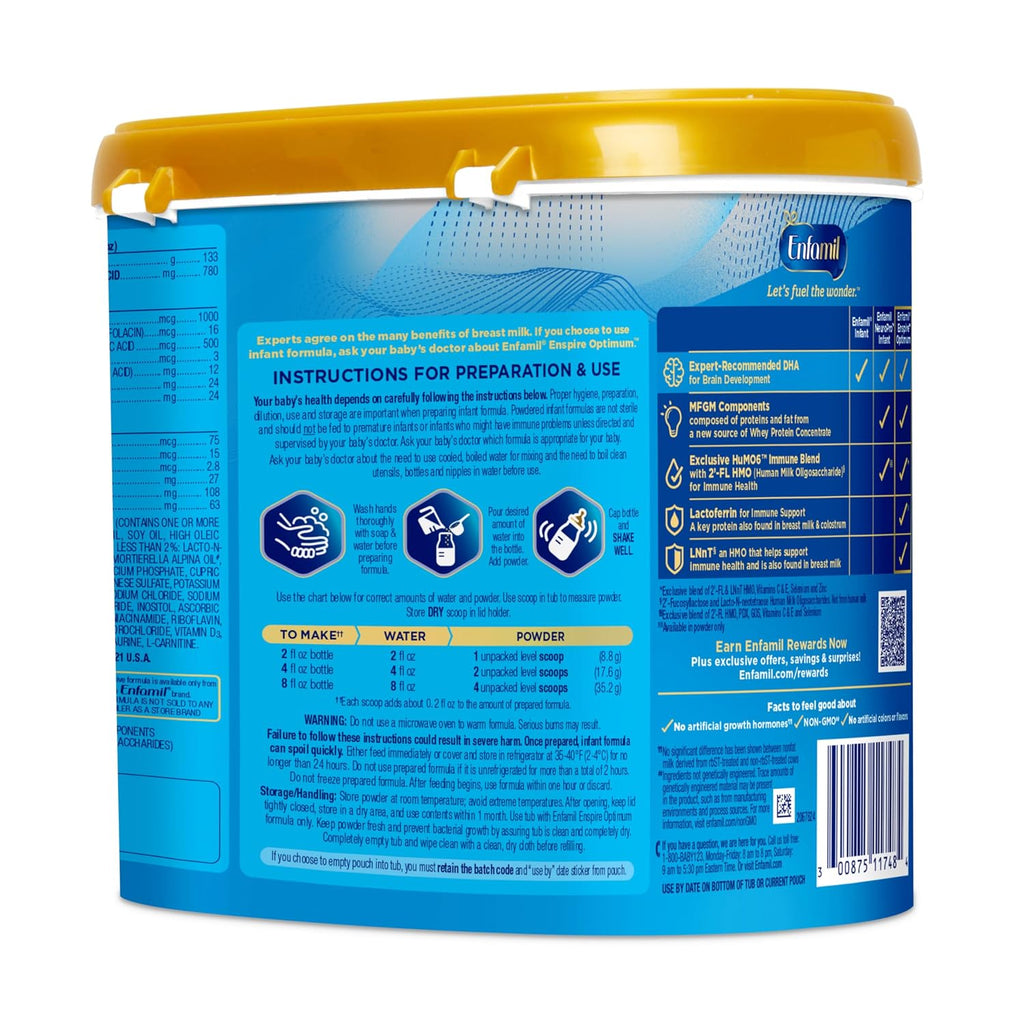 Enfamil Optimum (Enspire), Immune-Supporting Baby Formula, 20.5 Oz, 4 CT