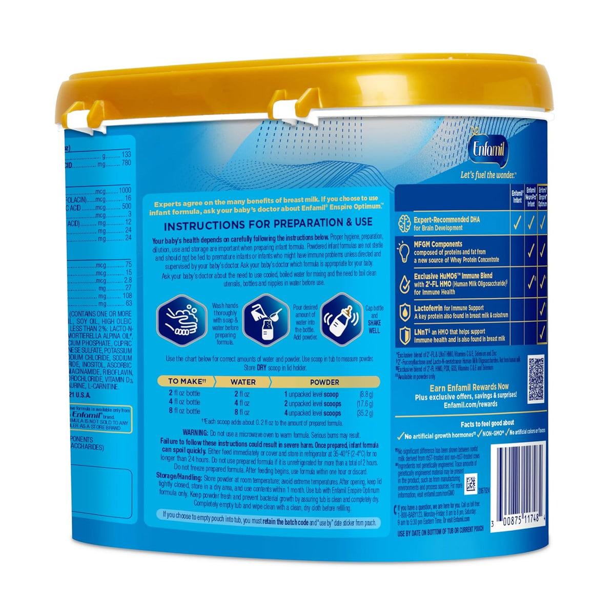 Enfamil Optimum (Enspire), Immune-Supporting Baby Formula, 20.5 Oz, 4 CT