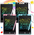 Zonon 4 Pcs Kids Drawing Tablet LCD Board, Light Blue, Pink, White, Black