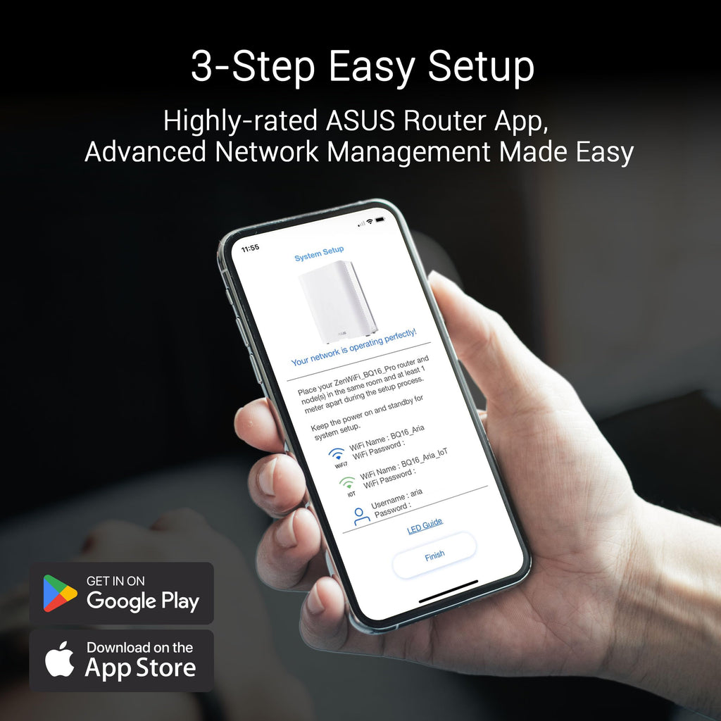 ASUS ZenWiFi BT6 WiFi 7 Mesh Router - Tri-Band, 3k sq. ft. x2 WAN (1 PK)