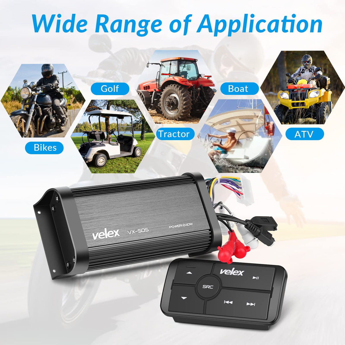velex Marine Bluetooth Amplifier Speaker Packageâ¦