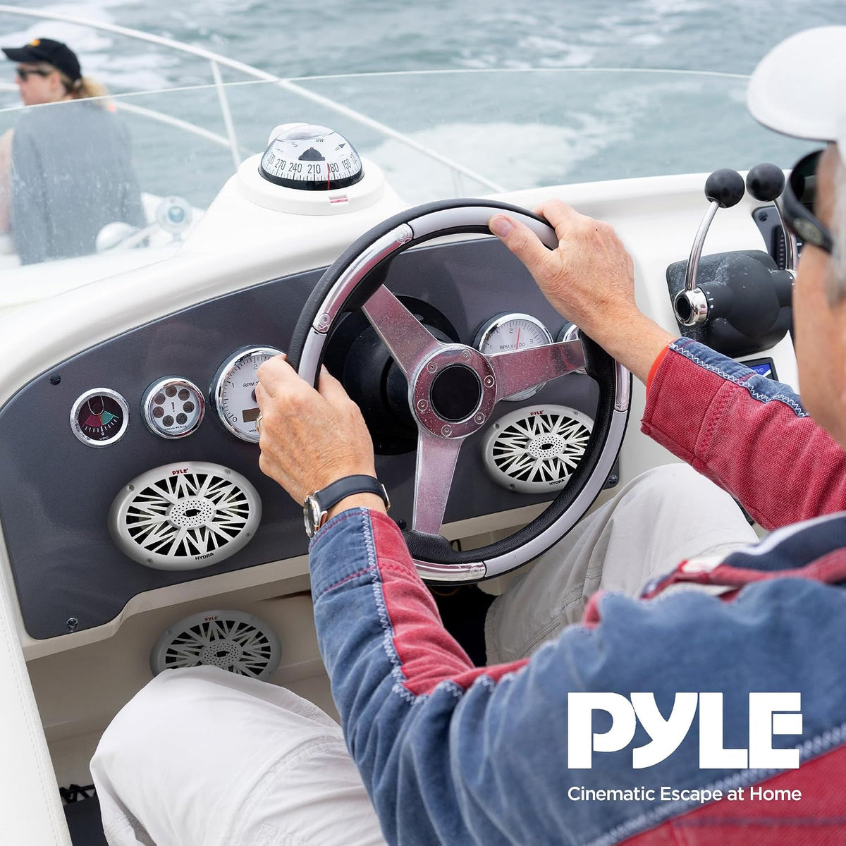 Pyle 6 x 9 Inch 260W Water-Resistant Marine Audio Speakers, White, 4-Pack