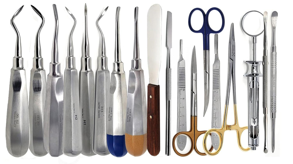 Premium Quality 77 Pcs Dental Oral Extraction Extracting Forceps Elevators Instruments Set Kit