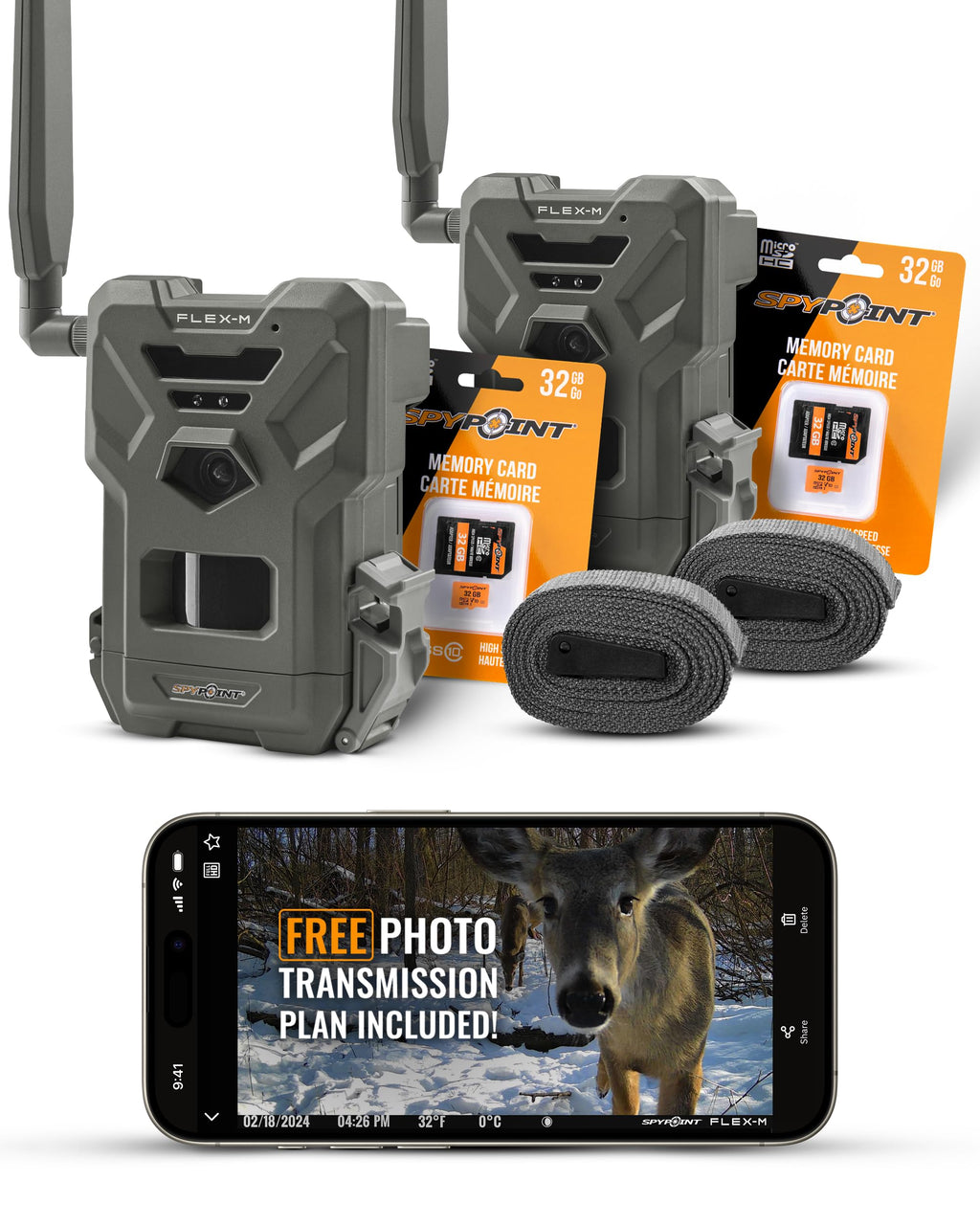 SPYPOINT Flex-M Cellular Trail Camera - Best Hunting Accessories, No WiFi Needed, Night Vision, Motion Activated, Dual-Sim LTE, IP65 Water-Resistant Game Camera, 28MP Photos, 720p Videos + Sound (4)
