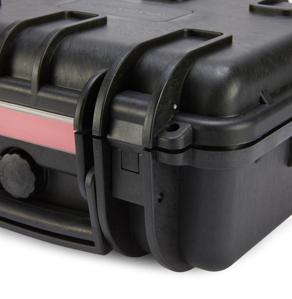 Amazon Basics Hard Protective Camera Case with Wheels, Large, Black, 22"L x 14"W x 9.8"H