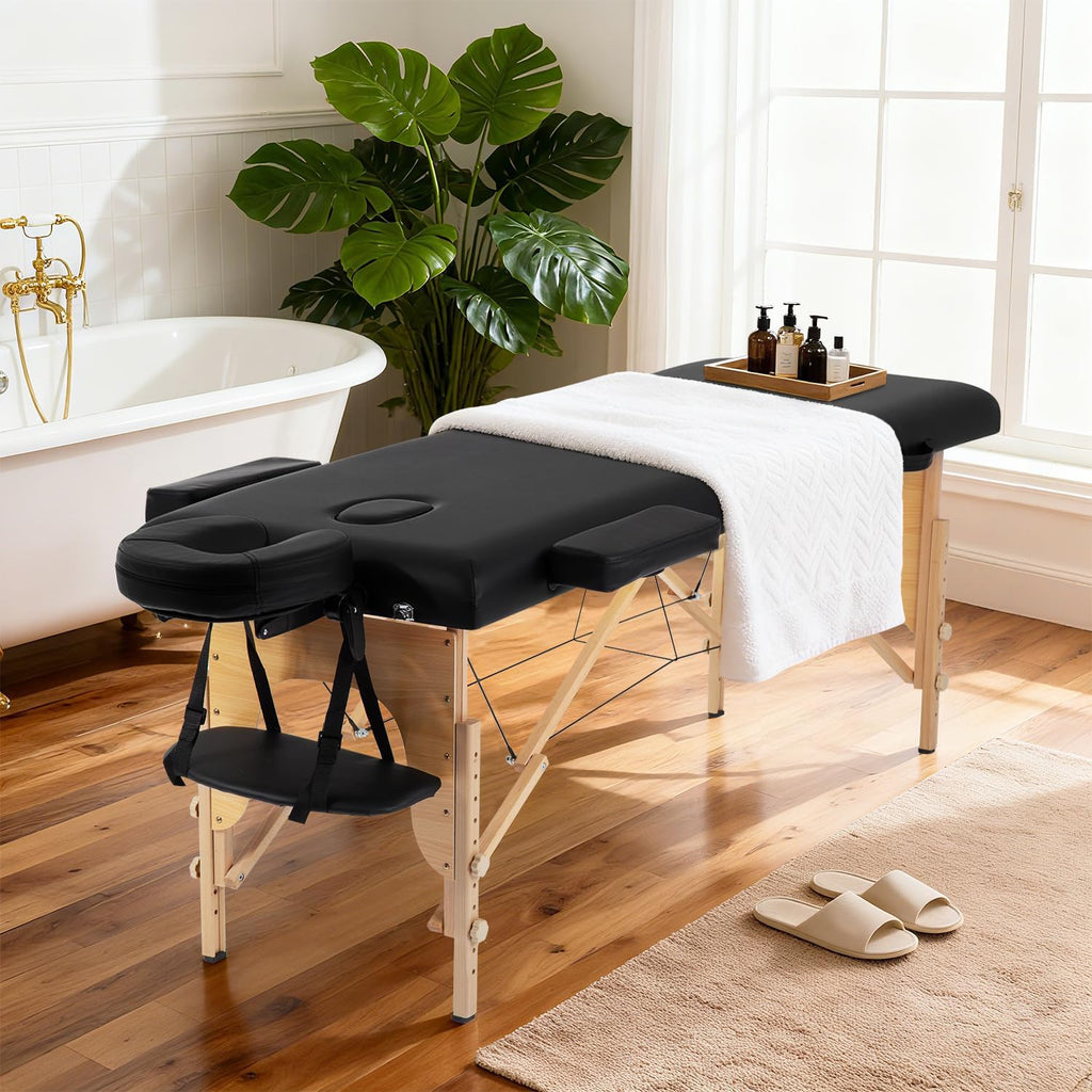 BestMassage Massage Bed Portable Folding Massage Table 24" Wide,Black