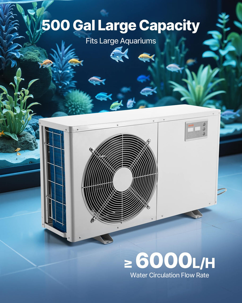 VEVOR Aquarium Chiller 150Gal 1/2HP Quiet Cooler with Titanium Evaporator