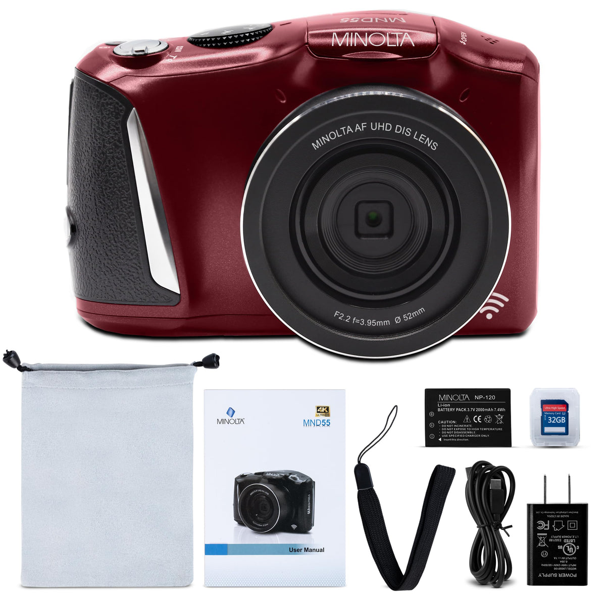 Minolta MND55 64MP 4K Ultra HD Wi-Fi Digital Camera - Blue