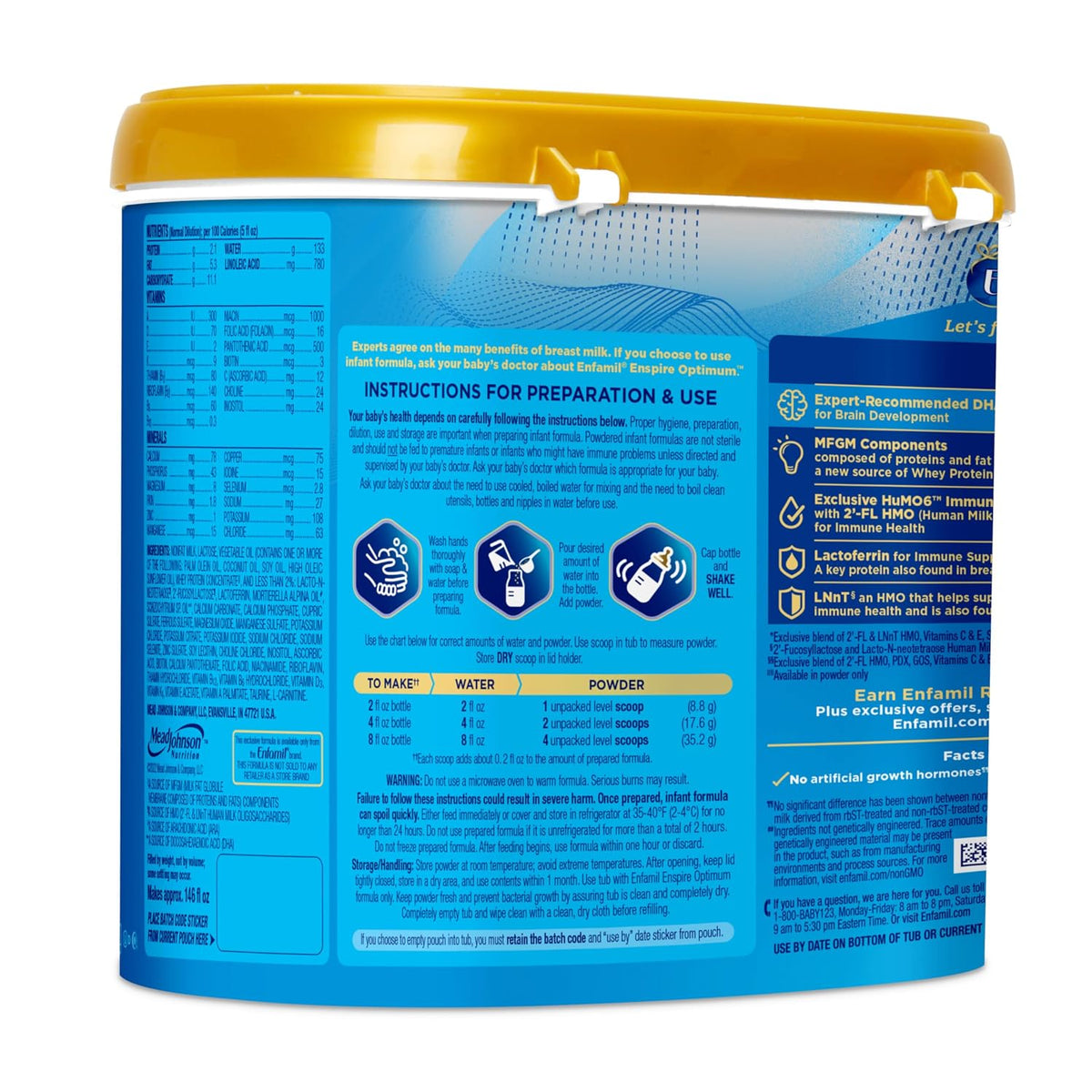Enfamil Optimum (Enspire), Immune-Supporting Baby Formula, 20.5 Oz, 4 CT