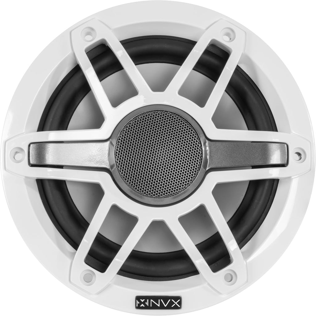 NVXÂ® Premium 6.5â Coaxial Speakers (Pair) White and Black Grilles Included