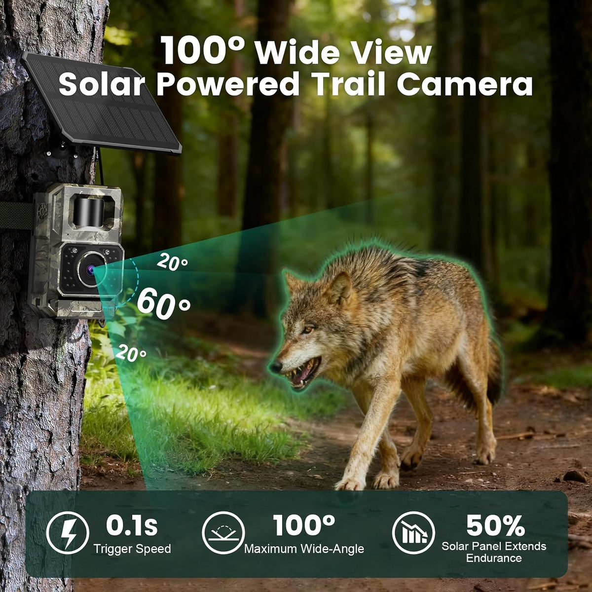 MAXDONE 2Pack Solar Trail Camera, 4K WiFi Bluetooth Night Vision GameCamera