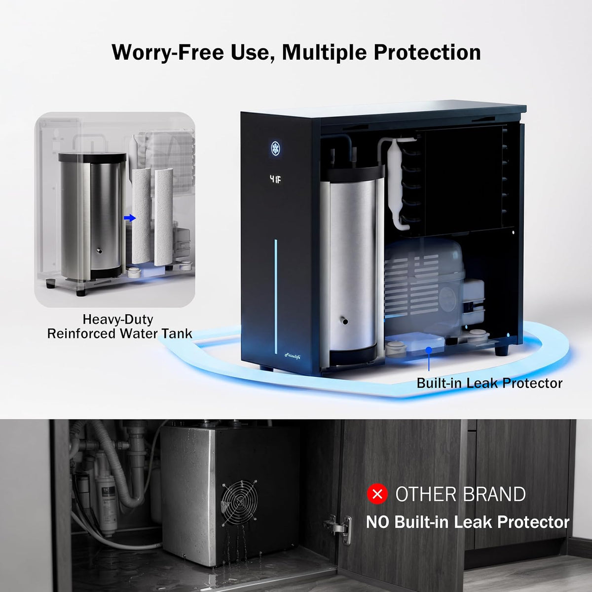 Frizzlife Under Sink Water Chiller Cooling System with Filter, CW5000+MS99