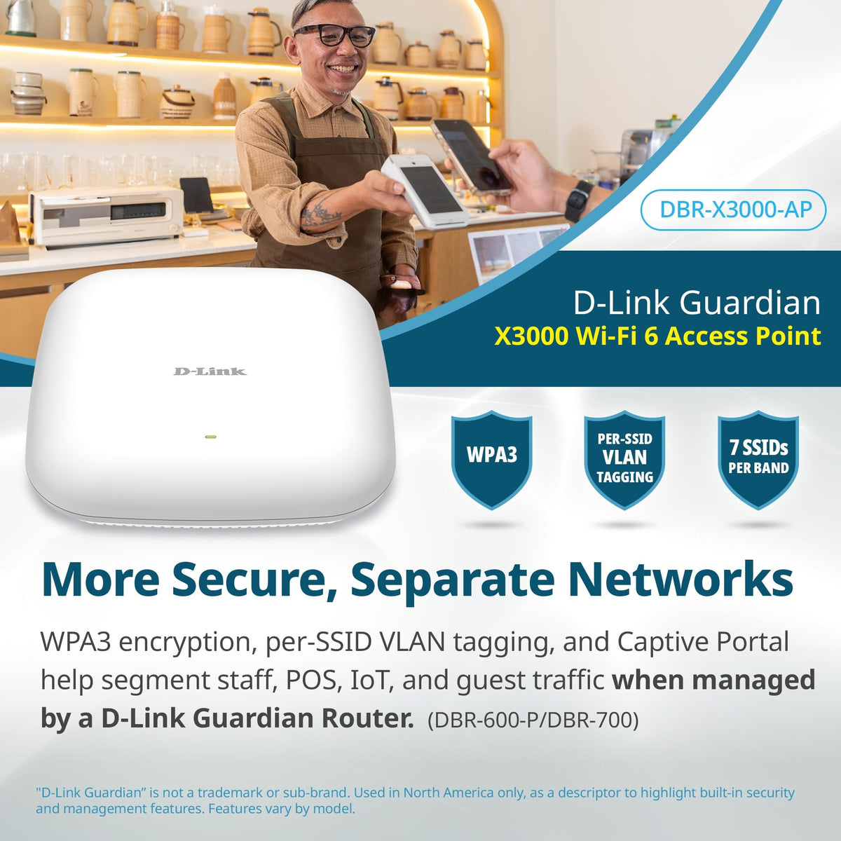 D-Link Guardian 600 PoE Multi-Gig Business Router (DBR-600-P), Premium Router with Multi-WAN Failover, SPI Firewall, 8X 2.5GbE PoE+ LAN, VPN