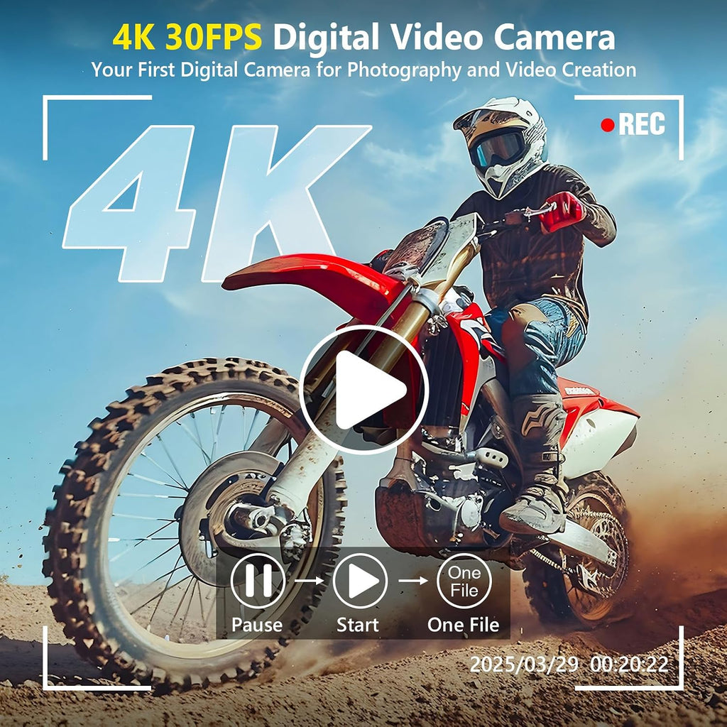 4K Digital Camera for Photography Autofocus, 64MP WiFi Vlogging Camera