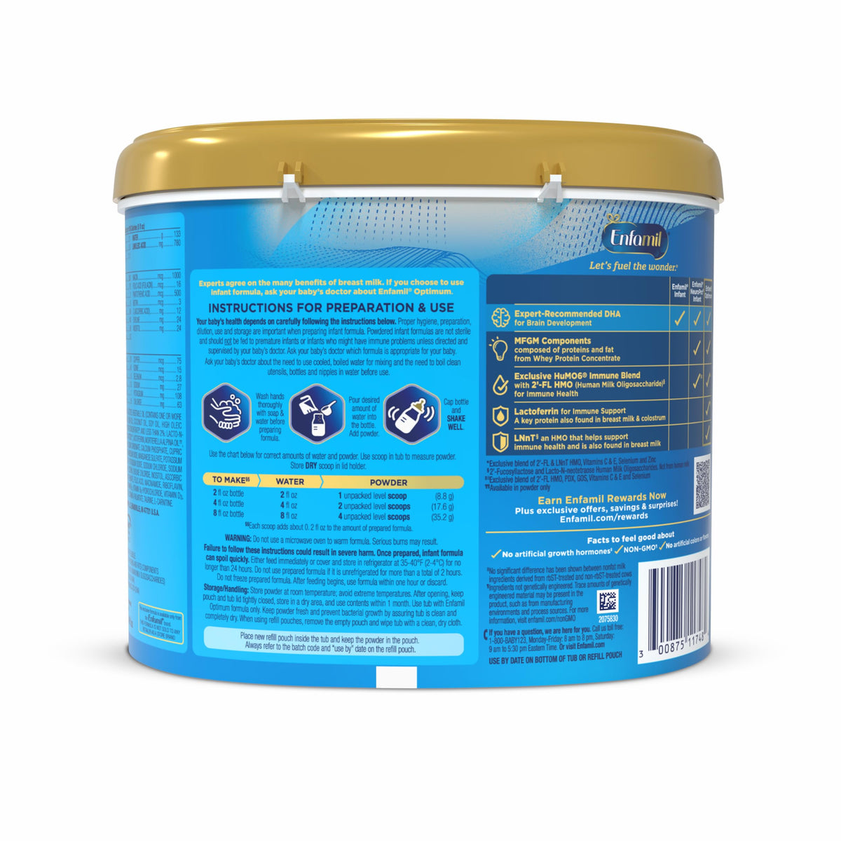 Enfamil Optimum (Enspire), Immune-Supporting Baby Formula, 20.5 Oz, 4 CT