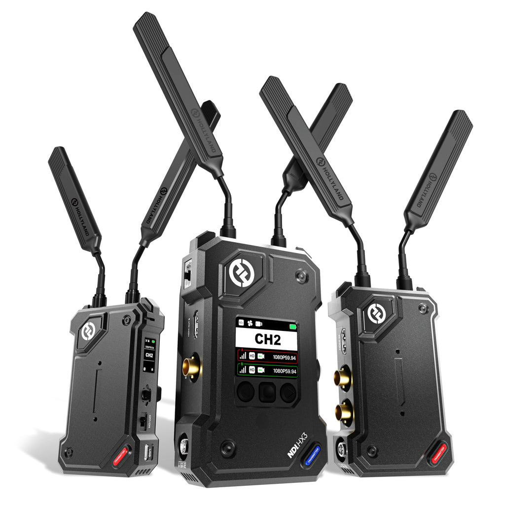Hollyland Cosmo C2 Wireless HDMI/SDI Video Transmission System 3000ft 33ms 1080P60 5G Image & Audio, Seamless Frequency Hopping, Embedded NDI UVC RTMP Live Stream (1 Transmitter and 1 Receiver Kit)