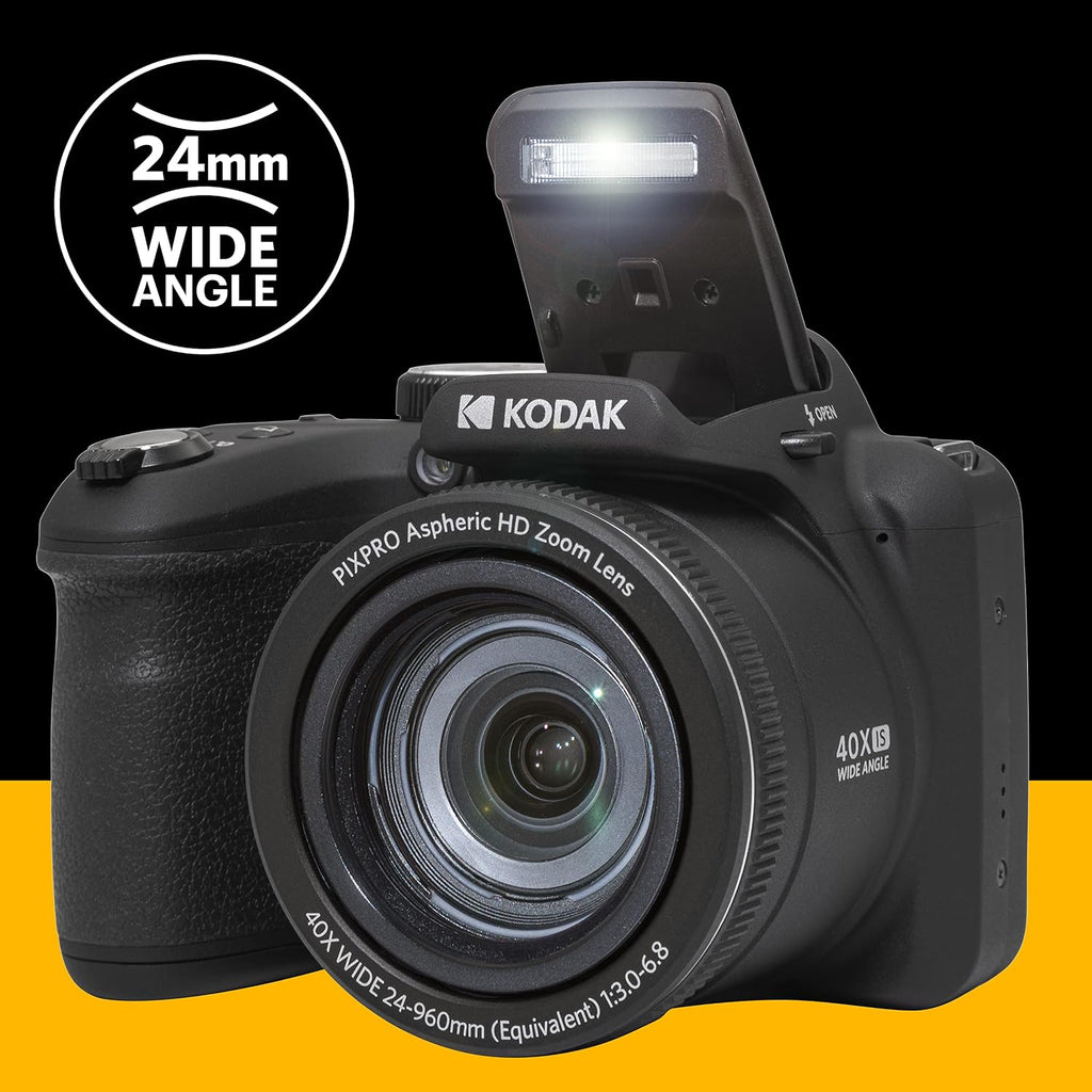 KODAK PIXPRO AZ405 20MP Digital Camera, 40x Optical Zoom, AA, OIS, Black