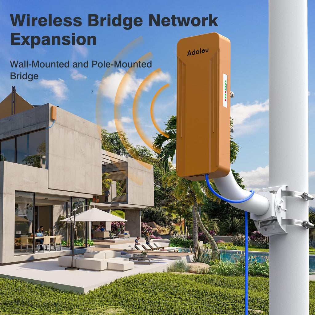 AdaLov CPE369 Wireless Bridge 3-Pack, 5.8 GHz, 3 km, Gigabit PoE, PtP/PtMP