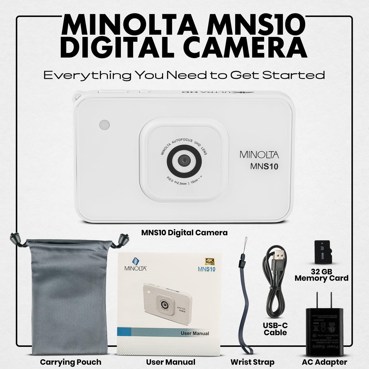 Minolta MNS10 48MP 4K Ultra HD Digital Camera - Black