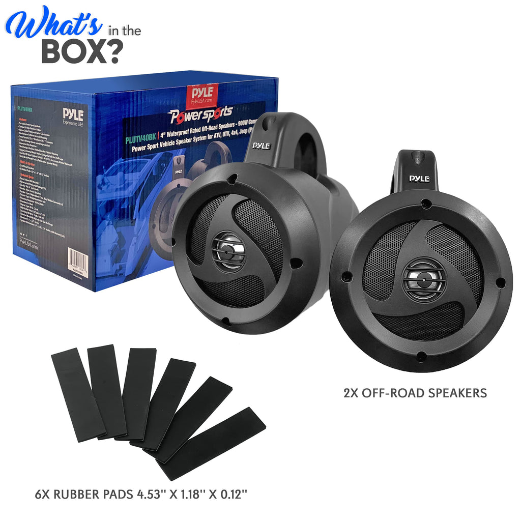 Pyle Waterproof Speakers Setup, 6.5" Outdoor Speaker Pair with 1300 W Power, UTV Sound for Off-Road Use, Marine Setup for Boats, Wired Audio System for ATV and All-Terrain Entertainment
