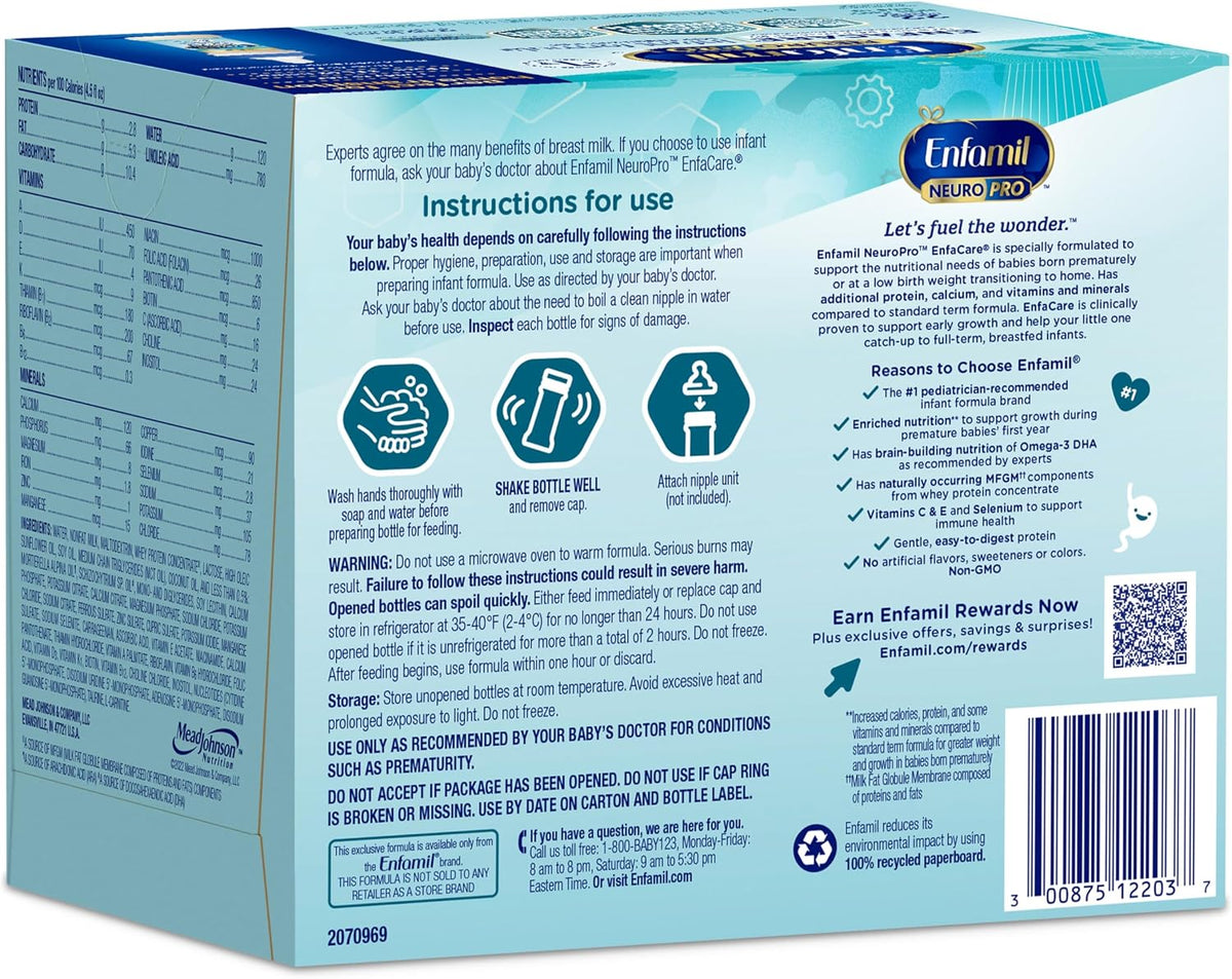 Enfamil NeuroPro EnfaCare Ready-to-Use Premature Baby Formula,2 Fl Oz, 48CT