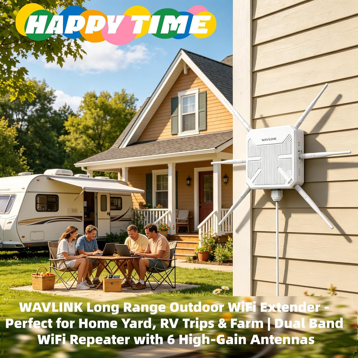 WAVLINK AX3000 Outdoor WiFi 6 Extender, Long-Range Outdoor Access Point