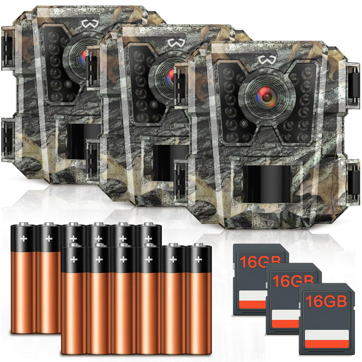 WOSODA Mini Trail Camera 4 Pack 30MP 1080P HD, Game Cam with SD Card, Waterproof Tiny Deer Camera Night Vision Motion Activated with Fast Trigger Time for Outdoor Wildlife Monitoring