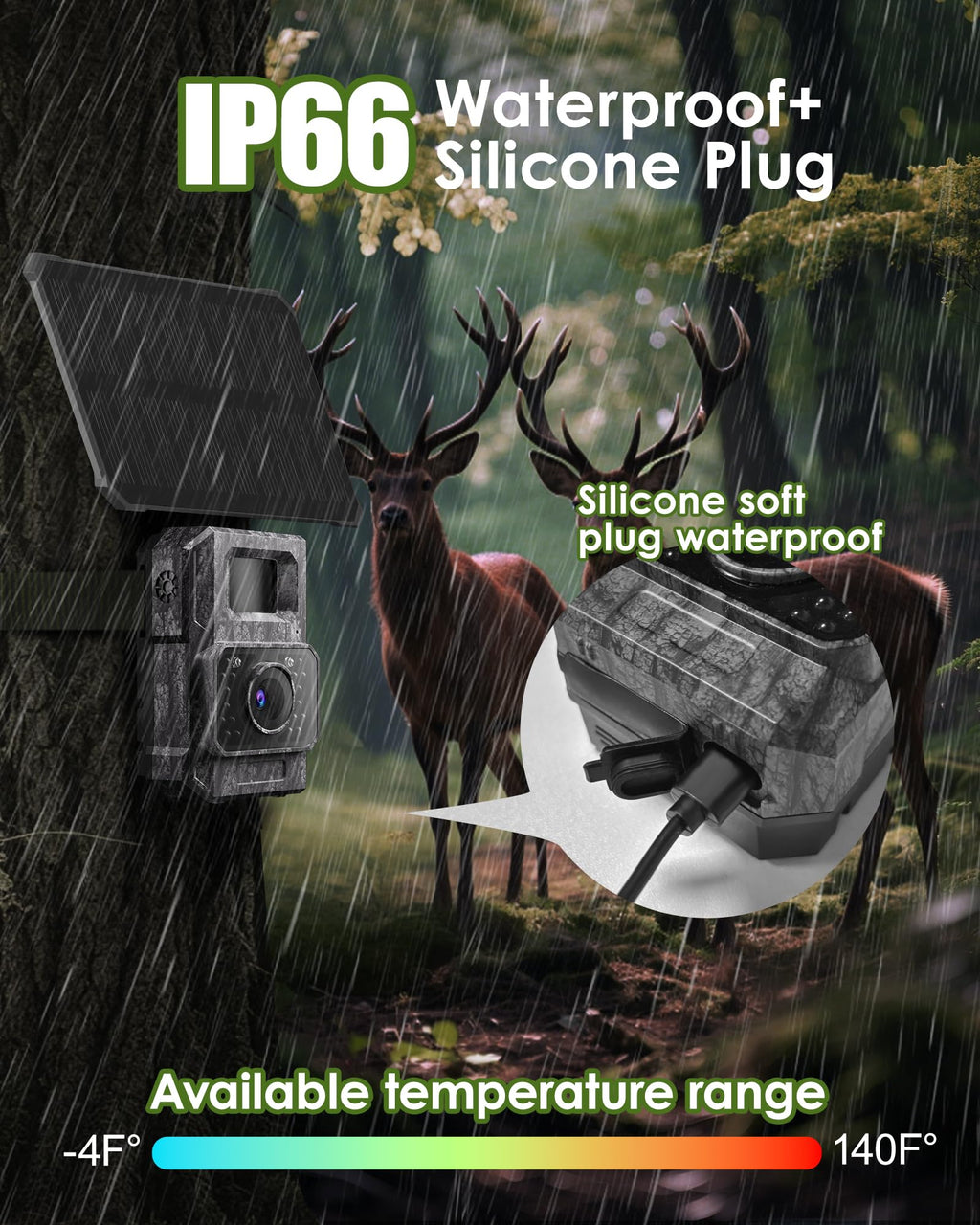 MAXDONE Solar Trail Camera 2 Pack, 4K 64MP WiFi Bluetooth Game Camera