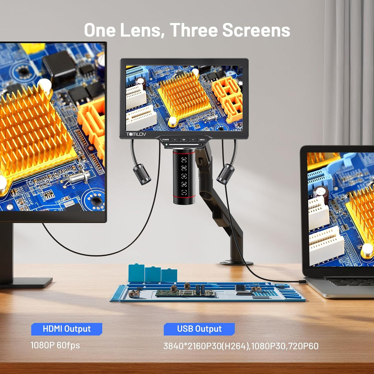TOMLOV Autofocus Digital Soldering Microscope, 10.1" TM3K-AF Max Coin Scope
