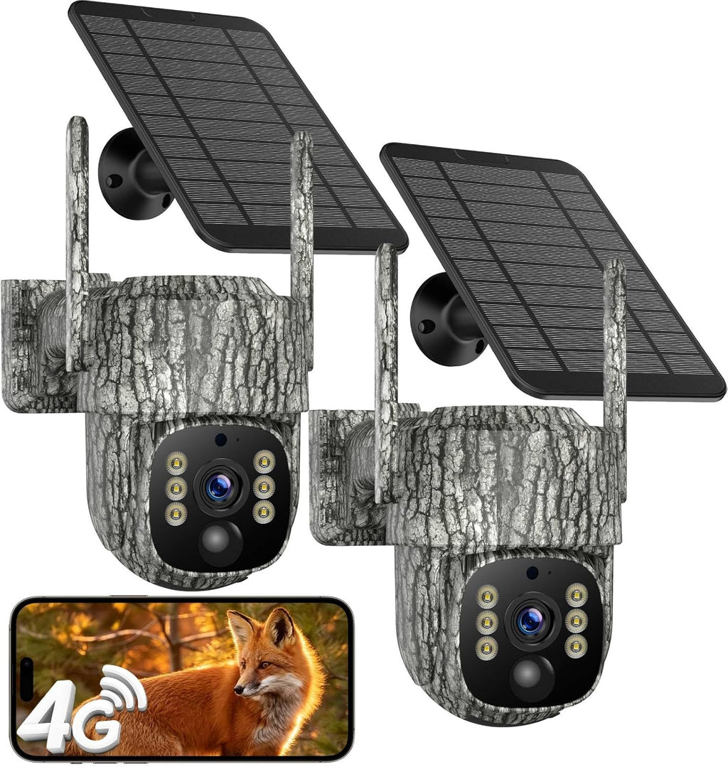 4G LTE Cellular Trail Camera, 2.5K 360Â° Live Feed with SIM Card Included