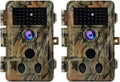 BLAZEVIDEO 2-Pack Trail Camera 64MP 1296P, 0.1s Trigger Game Cam with 940nm No Glow Night Vision, 120Â° Wide Angle 3 PIR Motion Activated, 90ft f/1.6 Starlight Lens IP66 Waterproof for Outdoor Wildlife