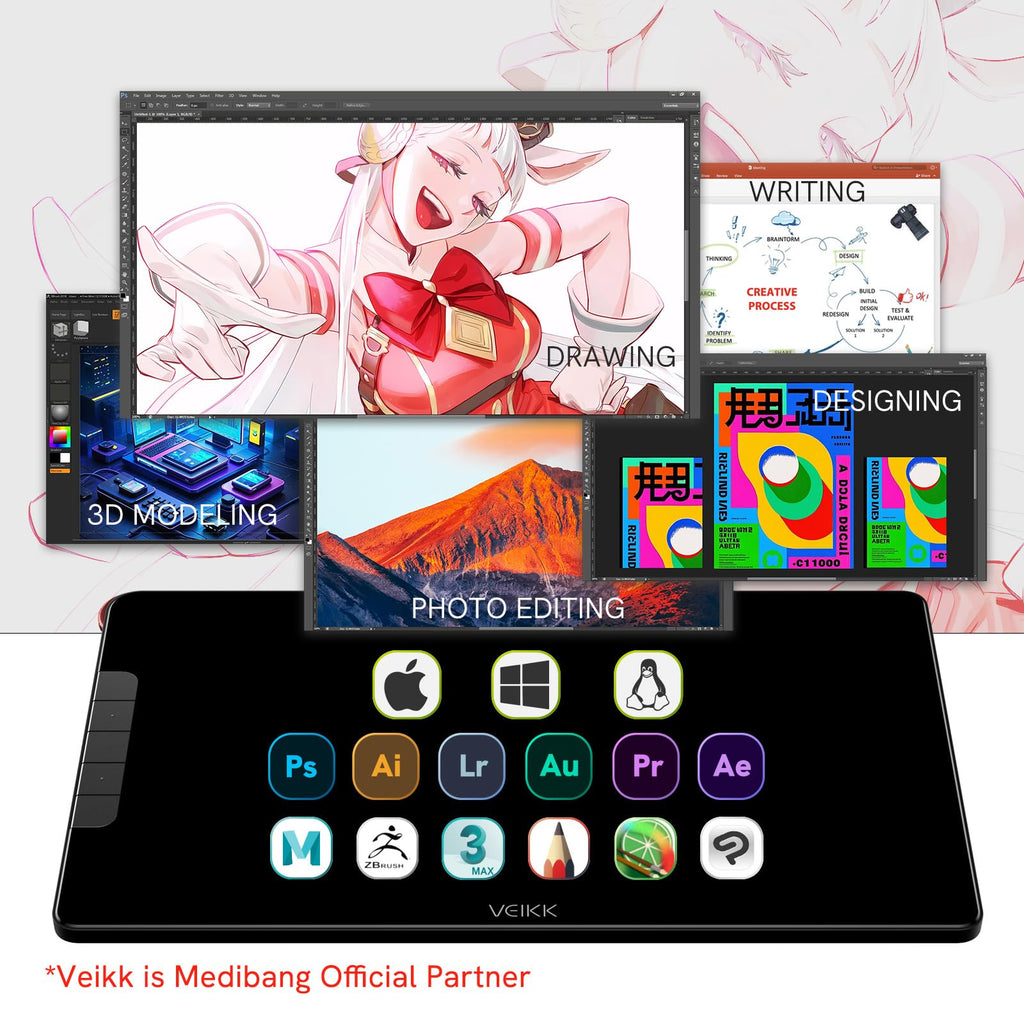 VEIKK Studio 16 Drawing Tablet with Screen,15.6" Pen Displayï¼with 2 Stylus