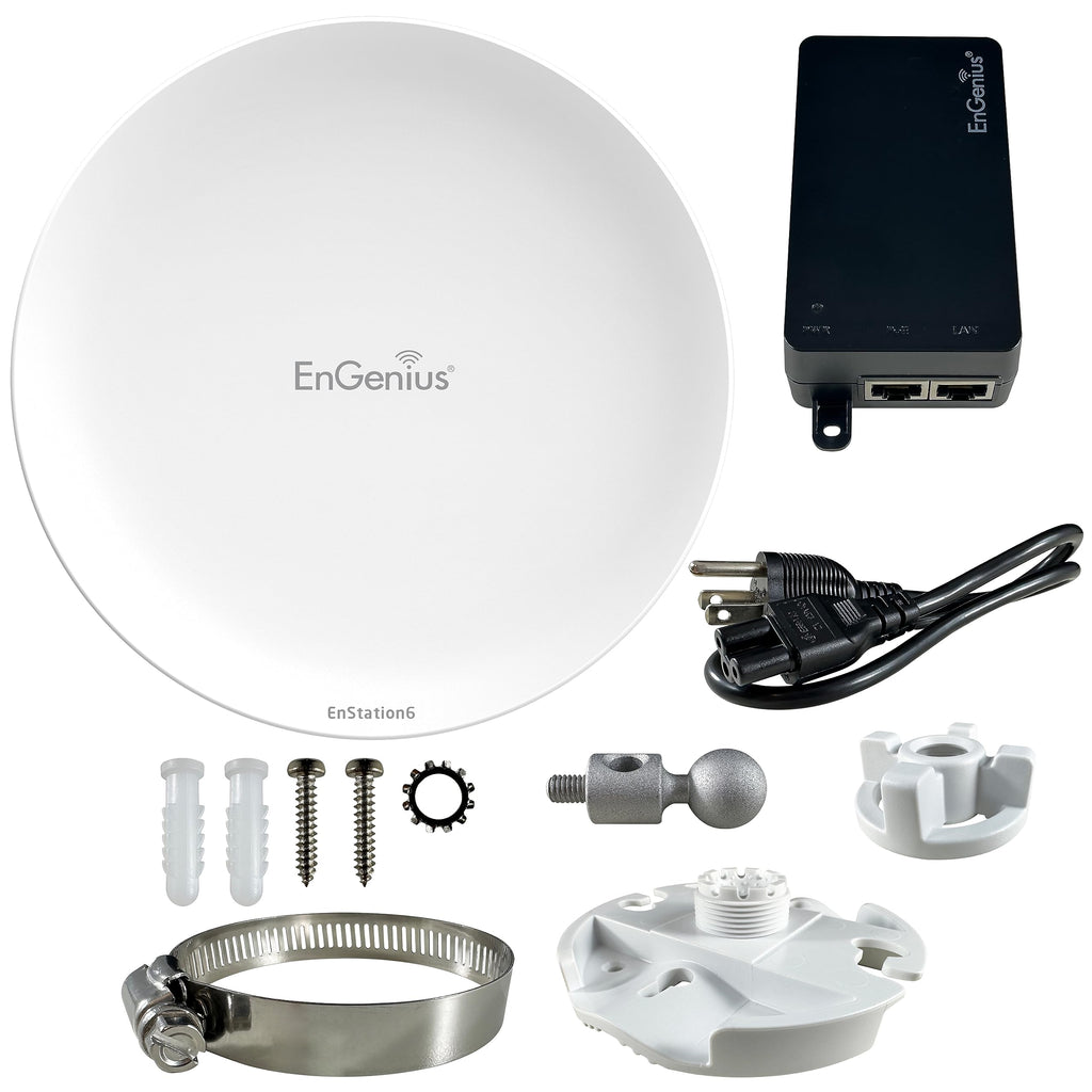 EnGenius Technologies Wi-Fi 5 Outdoor AC867 5Ghz Wireless Access Point/Client Bridge, Long Range, PTP/PTMP, IP55, 26dBm Transmit Power with 19dBi Directional Antennas, GigE Port (EnStation5-AC)