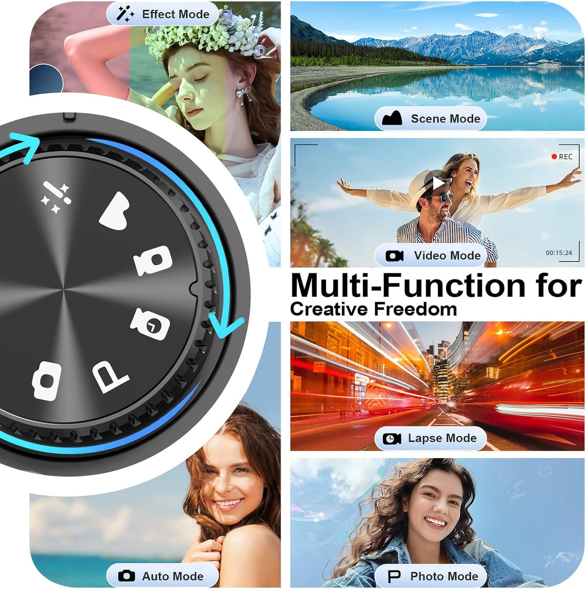 G-Anica 5K 64MP Digital Cameras for Photography with Dual-Lens WiFi