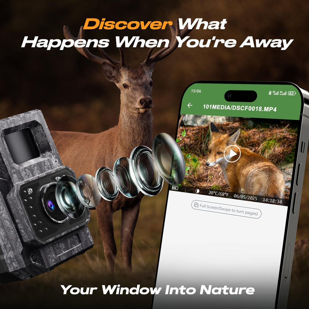 MAXDONE Solar Trail Camera 2 Pack, 4K 64MP WiFi Bluetooth Game Camera