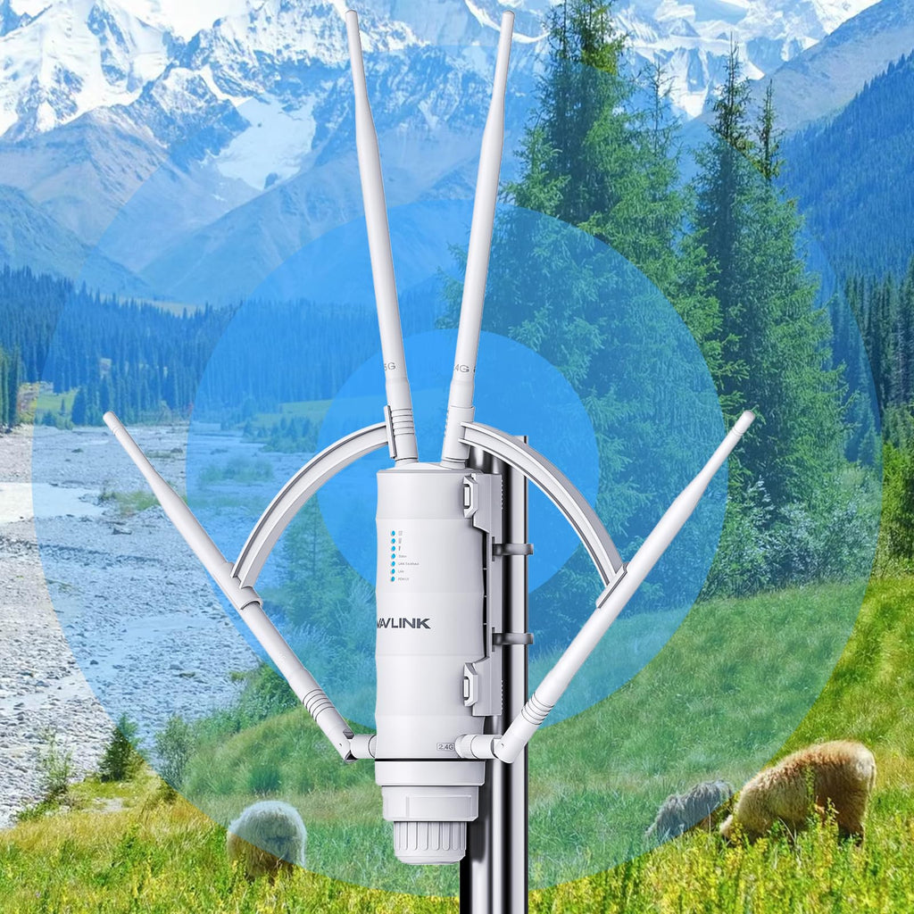 WAVLINK AC1200 Outdoor Long Range WiFi Extender/Wireless Access Point with Active/Passive POE,WAN/LAN Port,IP67 Waterproof, Dual Band 5G+2.4G, 2x7dBi Antennas,Supports Router/AP/Repeater Modes