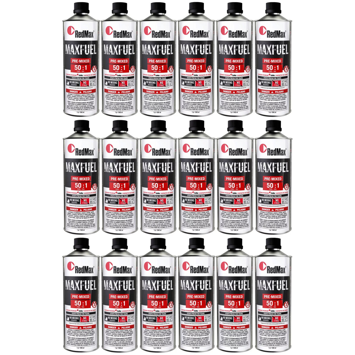 Redmax 581158801 Pre-Mixed 50:1 Fuel Oil 18 Quart Pack 2-Cycle Engine 94 Octane