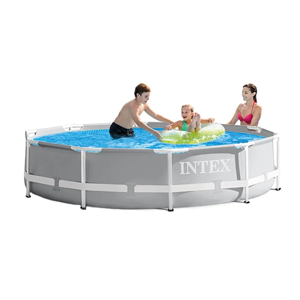 Intex 10' X 30" Prism Frame Above Ground Swimming Pool And Maintenance Kit