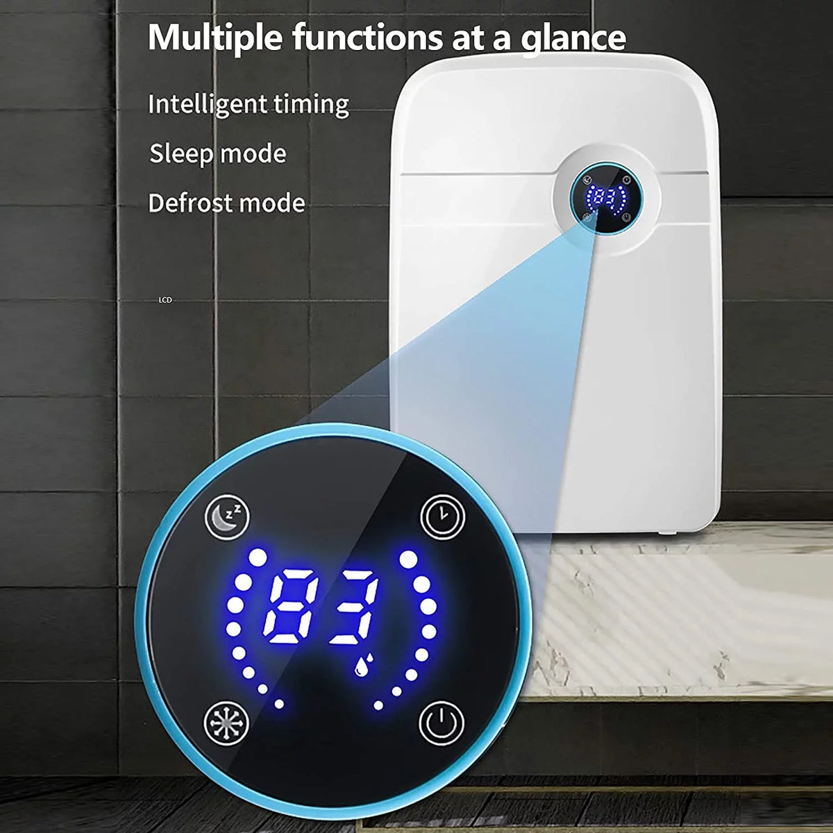 Drain Removal Silent Moisture Dehumidifier Absorber Humidity Miumaeov Hose 2.5L with