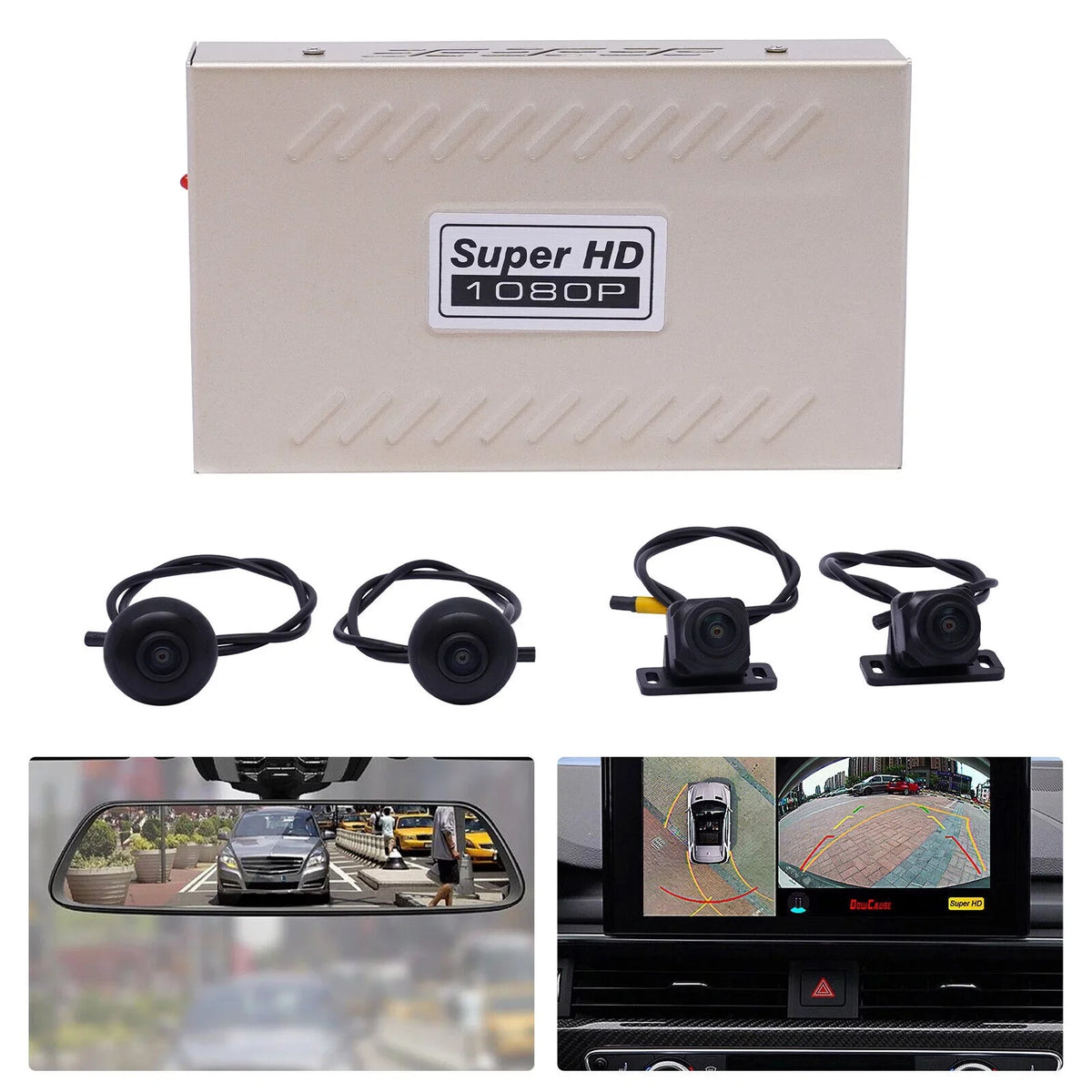 Record parking View Backup Bird Car Camera Denest Surround monitoring HD System 360 DVR