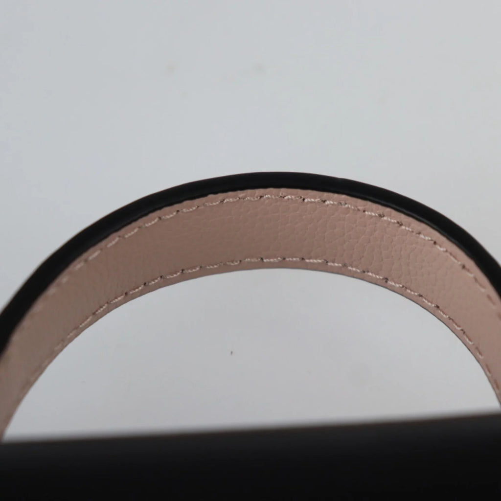 2WAY punching hardware handbag drive (Good) grommet pink Patternson black Spade Maisy WKRU5899 shoulder gold Pre-Owned beige leather bag Kate