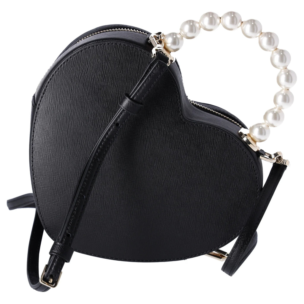 Pearl Crossbody Love Kate Leather Shack Purse Heart Spade Black KF516